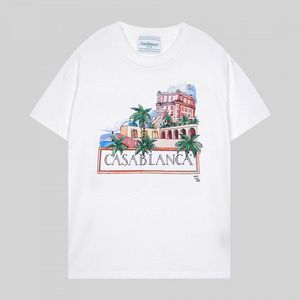 T-shirt décontracté et tendance en pur coton pour hommes et femmes, haut polyvalent imprimé à manches courtes Casablan - Product Image 3