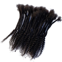 Extensions Afro Kinky Bulk Ombré T1b/27 Locs 100 % Cheveux Humains Remy avec Pointes Bouclées