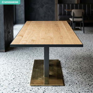 Muebles Minimalistas para Cafetería, Mesa de Comedor Cuadrada con Base Dorada, Respaldo Hueco Contemporáneo, Cuero Verde para Restaurante - Product Image 3