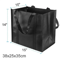 Sac de courses en PP non tissé résistant avec logo personnalisé imprimé, sac d'épicerie réutilisable promotionnel avec style de motif pour cadeaux