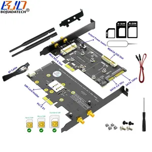 PCI Express 1X至迷你PCI-E & MSATA插槽转换器适配器卡sim卡支架2天线，用于WiFi模块3G 4G LTE调制解调器Msata固态硬盘