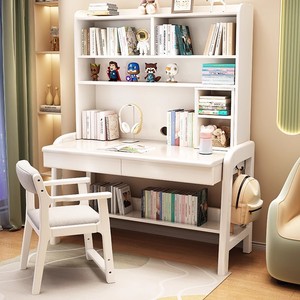 현대 나무 컴퓨터 테이블 홈 컴퓨터 의자 및 책꽂이 보관 선반과 테이블 쓰기 책상 - Product Image 4