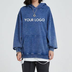 เสื้อฮู้ดดี้โอเวอร์ไซส์ทรงหลวมสไตล์เรโทร ผ้าถักแบบวอช ย้อมสีด้วยแว็กซ์  ผ้าฝ้ายหนา 420 กรัม กันลม เป็นมิตรต่อสิ่งแวดล้อม สำหรับผู้ชาย - Product Image 5