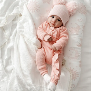 Macacões Estilo Boutique Unissex Cor Sólida com Zíper e Faixas de Cabelo para Crianças Tamanhos 12-18 Meses - Product Image 4