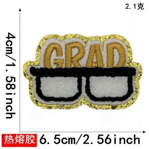 Nouveau Patch en Chenille Grand Format à Bordure Dorée Pailletée Thermocollant pour Vêtements et Sacs d'Étudiants - Product Image 6