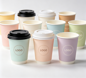 Bicchieri di Carta a Doppia Parete con Foglia d'Oro Ecologici Personalizzati - Tazze da <span class=keywords><strong>Caffè</strong></span> Usa e Getta Premium Isolate con Rivestimento in PE per Caffetterie - Product Image 3