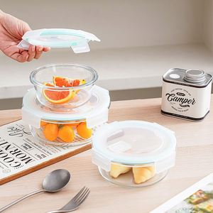 High Borosilicate Glass <b>Lunch</b> <b>Box</b> Set Microwave Safe Gift <b>Box</b> with Compartments Minimalist Design 800-1000ml Capacity - Product Image 2