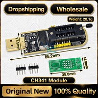 CH341A/B 24 25 Series EEPROM Flash BIOS USB Programmer Module + SOIC8 SOP8 Test Clip, for EEPROM 93CXX/25CXX/24CXX DIY Kit CH341