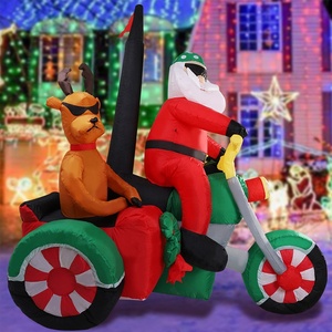 High Quality Custom Advertising Christmas Santa Claus Inflatable Christmas Santa Claus With Drive <strong>Motorcycle</strong> - Product Image 5