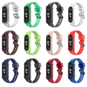 Correa de <span class=keywords><strong>reloj</strong></span> transparente para Xiaomi Watch Funda protectora Correa de muñeca de silicona colorida transparente para Xiaomi <span class=keywords><strong>Mi</strong></span> <span class=keywords><strong>Band</strong></span> 7 6 5 <span class=keywords><strong>4</strong></span> 3 - Product Image 3