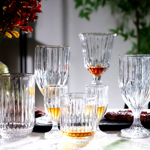 Ensemble de gobelets à <span class=keywords><strong>vin</strong></span> en cristal sans plomb, à taille fine, gaufrés et à nervures verticales, pour mariages, fêtes et événements. - Product Image 5