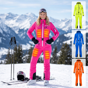 Combinaison de ski chauffante pour femme, forme personnalisée, avec contrôle intelligent de la température, <span class=keywords><strong>veste</strong></span> de snowboard légère, protection articulaire, vêtements de ski et de neige - Product Image 1