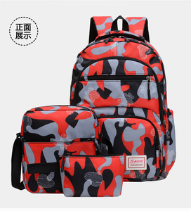 Sac à dos de voyage décontracté léger en nylon et polyester à rayures, trois pièces, pour étudiants, hommes et femmes, idéal pour l'école et les voyages transfrontaliers. - Product Image 6