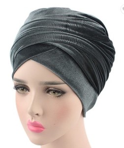 アフリカンベルベット高級多機能ヘッドラップソフト伸縮性チューブロングムスリムヒジャーブスカーフターバン女性用 - Product Image 4