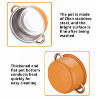 Set Panci Sup Stainless Steel 10 Buah Laris Manis, Cocok untuk Kompor Gas dan Induksi, Dilengkapi Tutup, untuk Promosi Peralatan Masak