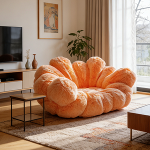 टेडी फ्लेक्स शेल कपड़े सोफे कुर्सी अद्वितीय फूल के आकार के लिविंग रूम सोफे फ्फी क्लाउड बैठने वाले आधुनिक लक्जरी फर्नीचर - Product Image 6