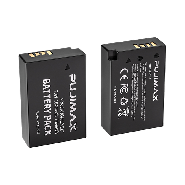 PUJIMAX 7.4V 1040mAh LP-E17 Battery for Canon EOS R8 R10 R50 R50 V R100 RP 850D Rebel T8i 77D 9000D 800D Rebel T7i Camera