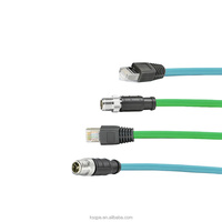 Câble Ethernet blindé en PVC M12 8 broches mâle-femelle vers RJ45 circulaire étanche IP67 pour accessoires électriques industriels