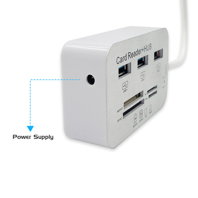 7-In-1 USB 3.0 Hub with SD TF Card Reader Aluminum Alloy for Laptop