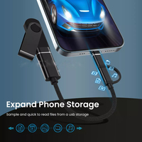 Cable Adaptador OTG USB 3.0 a 8 Pines/Tipo C 2 en 1 para iPhone 13 12 11 Pro Max iPad para IOS 13 o Superior para Ratón, Cámara, Lector de Tarjetas