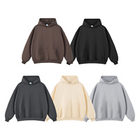 Sudadera con Capucha Lisa de Algodón Terry 520GSM, Ecológica, de Invierno, 5 Colores, Hombro Caído, Oversize, Estilo Urbano Monolítico