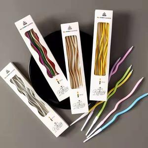 Joyeux anniversaire <span class=keywords><strong>bougie</strong></span> <span class=keywords><strong>fontaine</strong></span> feux d'artifice or étincelant mince plaine spirale gâteau bougies 6 pièces or argent longue <span class=keywords><strong>bougie</strong></span> d'anniversaire - Product Image 4