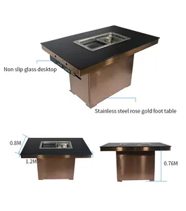 New Design Electric Bbq Table Smokeless Single Korean Grill For Restaurants Customizable Metal Grill For Kitchen Hotel Dining