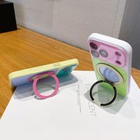 Nouvelle Arrivée Coque de Téléphone en Verre Dopamine Color-Block avec Béquille Magnétique Intégrée Housse de Protection pour iPhone 18 Pro Max 17 16