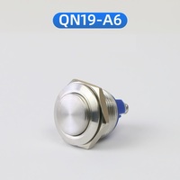 Interrupteur à bouton-poussoir en acier inoxydable, tête QN19-A de 19mm, étanche IP65, 2 broches, Type momentané, 3A, 250V, 1NO, bornes à vis, argent