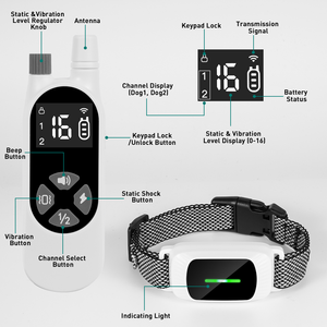 Typ-C USB-Aufladung Wasserdichtes Haustier-Antibell-Stopper und Trainingshalsband Verstellbares Nylon Anpassbares Halsband 300M Drahtlose Fernbedienung - Product Image 5