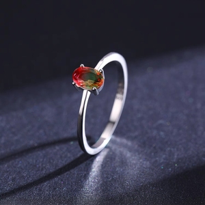 Bagues en argent sterling 925 avec tourmaline pastèque colorée rétro pour femmes, accessoires de bijoux exquis pour fêtes et occasions spéciales - Product Image 4