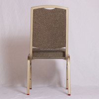 Chaise de banquet empilable en aluminium avec revêtement en tissu rayé pour hôtel, mariage, événement, salle à manger