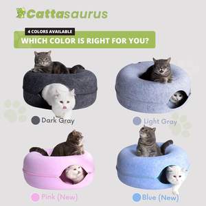 เตียงแมวแบบอินเทอร์แอคทีฟทรงโดนัทถอดออกได้เตียงแมวแสนสบายสำหรับลูกแมวกับ peekaboo - Product Image 5