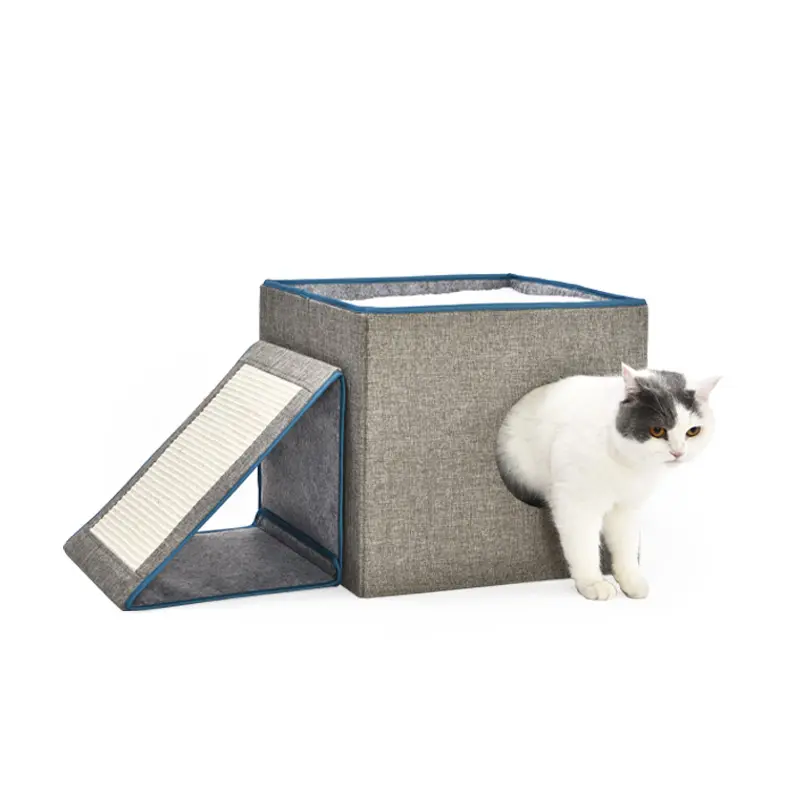 Petstar Stabiele Sterke Structuur Kat Scratcher Schuilplaats Speelgoed Groot Cat Kubus Bed Met Sisal Scratcher Ramp