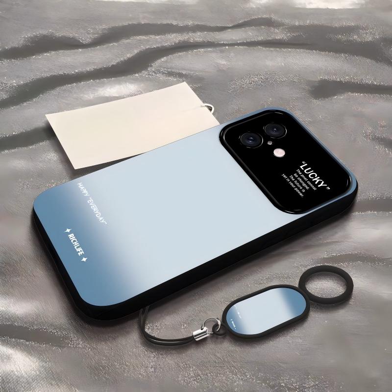 Matte Large Window - Black - Gradient Blue