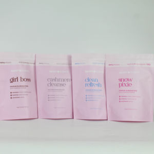 Bolsas de bolsa de pie con cremallera termosellable Bolsa de Mylar compostable esmerilada transparente para embalaje de polvo de lavado - Product Image 1