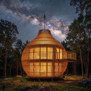 Villa de Lujo de Dos Pisos con Diseño de Jaula de Pájaros, Estilo Sudeste Asiático, Prefabricada en Acero, Ecológica, Anticorrosiva e Impermeable, con Cristal - Product Image 1