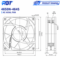 Ventilateur axial AC 230V 115V 12038 pour armoire réfrigérée, modèles 4600N, 4650N, 4656N, DV4650-470 – Pièce de rechange pour refroidissement et ventilation