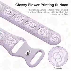 Scalatore durevole orologio in gomma cinturino <span class=keywords><strong>Ultra</strong></span> 2 Sport camelia motivo fiore in Silicone morbido I <span class=keywords><strong>Watch</strong></span> 7 8 9 Band per <span class=keywords><strong>Apple</strong></span> bande uniche - Product Image 3