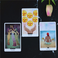 Jeu de cartes de tarot personnalisées de luxe avec guide, boîte cadeau rigide, cartes oracle à dorure à chaud pour collection