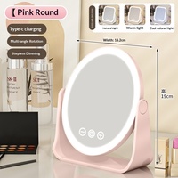 High Quality 5X Magnifying Vanity Makeup Mirror Zinc Alloy Finish 3 Color LED Lights Adjustable Brightness Personalized Rotating
