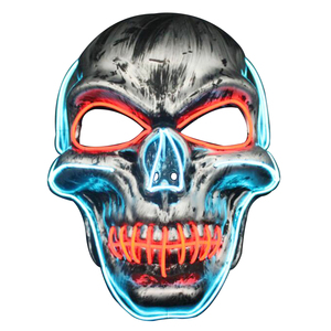 Led Halloween Skeleton Mask Led Light Up Mask Sound Activated Light EL Mask - Product Image 1