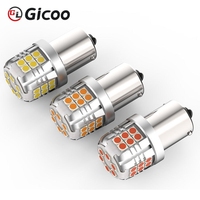 Bombilla LED GICOO P21W BA15S 9W 1000LM IP67 Impermeable 6000K, Lámpara de Señalización para Automóvil 12V, Reequipamiento/Actualización