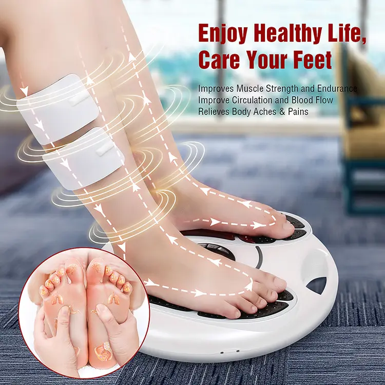Masajeador eléctrico de pies EMS & TENS, máquina de circulación de pies, masajeador de piernas
