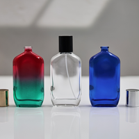 Bouteille en verre de parfum plat de 50ml en gros avec surface de givre pour diffuseur boîte-cadeau personnalisée emballage inclus