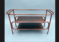 Armoire de salle de bain murale encastrée avec miroir et pieds en acier inoxydable, console en fer forgé et cadre métallique assorti, pour rangement de médicaments