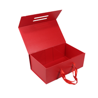 Grande boîte cadeau pliable rouge bleu, prix de gros, boîtes cadeaux magnétiques pliables, vente en gros avec ruban avec couvercle à fermeture magnétique