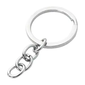 Key chain White K Key Rings With Attached Chain Charms Pendants 25mm