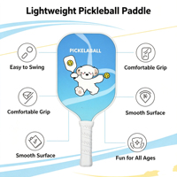 Raquette de pickleball en forme d'ours de dessin animé, raquette légère pour débutants avec poignée confortable pour enfants et joueurs occasionnels