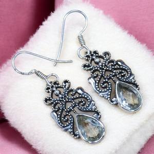 Boucles d'oreilles en pierres précieuses en cristal de créateur Boucles d'oreilles en argent sterling 925 faites à la main Bijoux de mode en vrac Boucles d'oreilles en argent en gros - Product Image 1